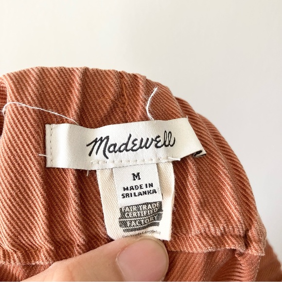 MADEWELL Tapered Huston Pull-On Crop Pants in Cognac Burnt Orange M MC989 - Picture 5 of 8